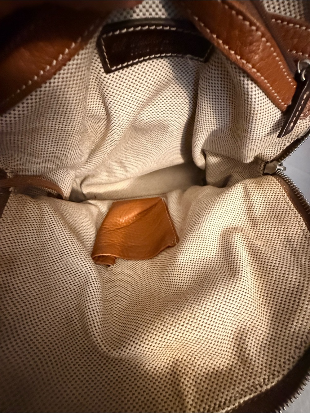 Dooney & Bourke Pebble Leather Cognac Brown Backpack - Picture 8 of 8